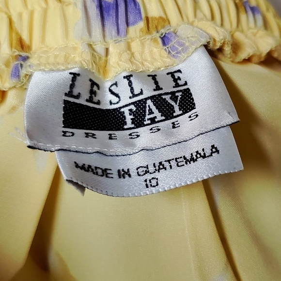 VINTAGE Leslie Fay Yellow Floral Plisse Accordion Pleat Full Length Midi Skirt - Picture 9 of 9